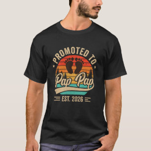 Camiseta Promovido a Pap Pap Est 2026 Avós Bebê Anúncio