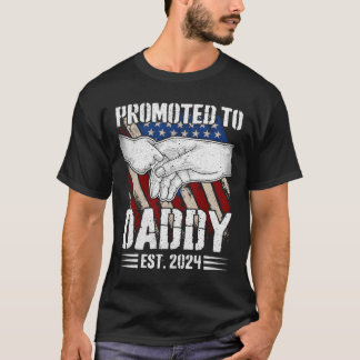 Camiseta Promovido a Papai 2024 Para o Novo Papai Patriota
