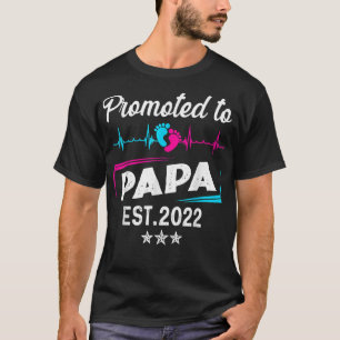 Camiseta Promovido a Papai Desde 2022 Engraçado Novo Papai