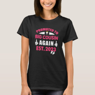 Camiseta Promovido a Primo Novamente 2023 Anúncio de Bebê 2