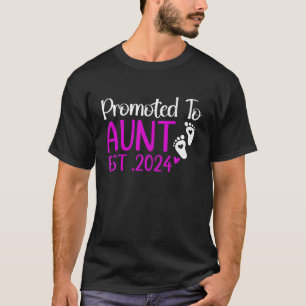 Camiseta Promovido À Tia 2024 Tia Novo Bebê Chegando No Fin