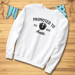 Camiseta Promovido À Tia 2025 Pegadas Para Bebês
