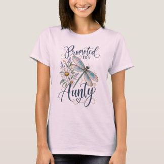 Camiseta Promovido a Tia Anúncio de Gravidez Dragonfly