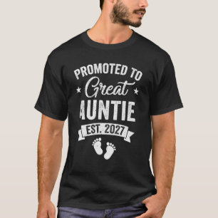 Camiseta Promovido a Tia Avó Est 2027 Anúncio de Gravidez