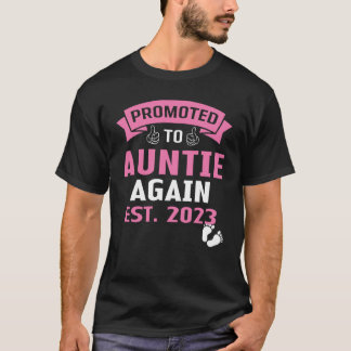 Camiseta Promovido A Tia Novamente 2023 Tia Novamente Gêner