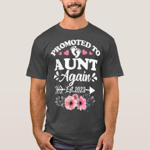 Camiseta Promovido A Tia Novamente Anunciação De Gravidez N
