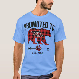 Camiseta Promovido A Tio 2023 - Xadrez Vermelha Pajama Buff