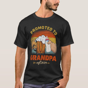 Camiseta Promovido À Vintage Dia de os pais Do Avô Est 2024