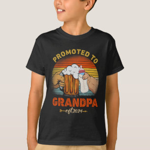 Camiseta Promovido À Vintage Dia de os pais Do Avô Est 2024