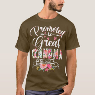 Camiseta Promovido à vovó Excelente Est 2022 Floral First T
