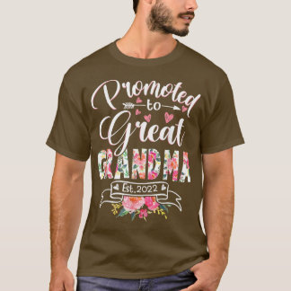 Camiseta Promovido à vovó Excelente Est 2022 Floral First T
