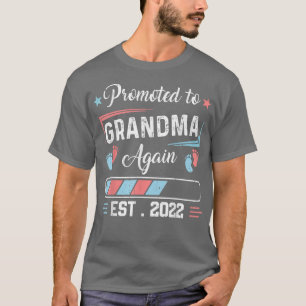 Camiseta Promovido À Vovó Novamente Na Gravidez No Pês De 2
