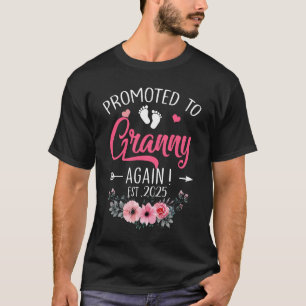 Camiseta Promovido À Vovó Novamente Shir Dia de as mães Do