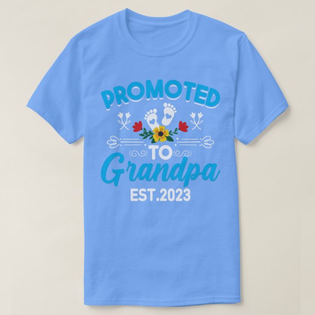 Camiseta Promovido Ao Avô Est 2023 Novo Avô Engraçado Gif (Frente do Design)