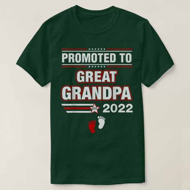 Camiseta Promovido ao Excelente Vovô no Est 2022 Homens pel (Frente do Design)