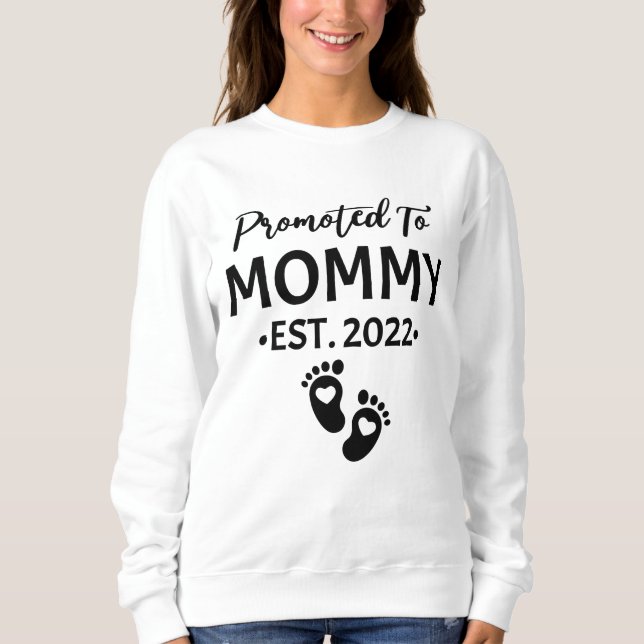 Camiseta Promovido ao mamãe 2022 novo dia de as mães-mãe (Frente)