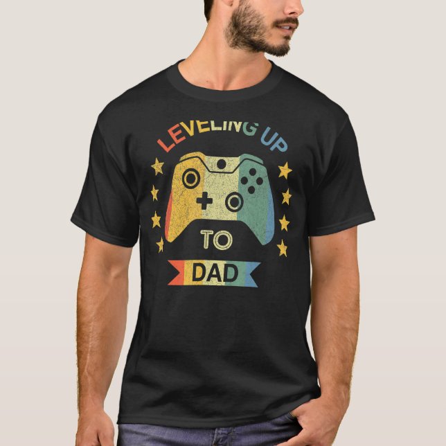Camiseta Promovido Ao Novo papai Gamer De Vídeo Pai 2022 Fi (Frente)