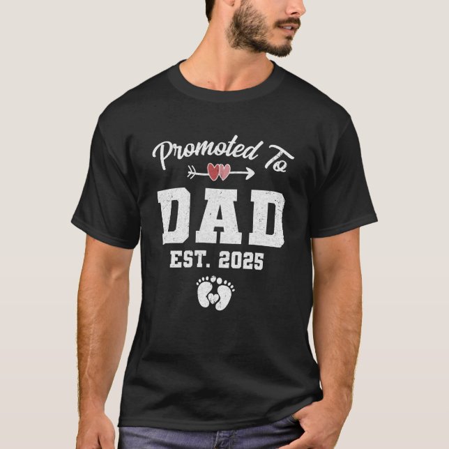 Camiseta Promovido Ao Pai Do Est 2025 Pais Engraçados Pela  (Frente)
