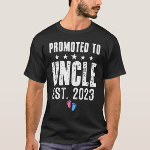 Camiseta Promovido Ao Tio 2023 A Gravidez Revela Rosa Ou B