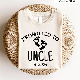 Camiseta Promovido ao Tio / Anúncio de gravidez branco