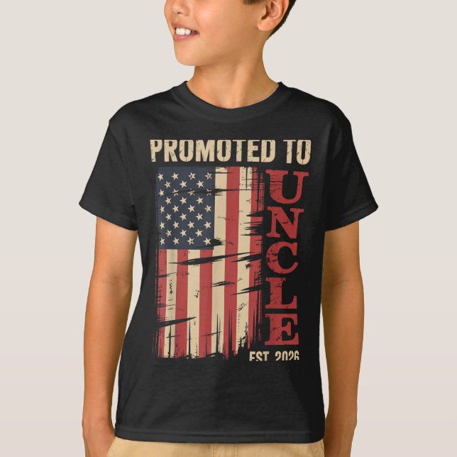Camiseta Promovido Ao Tio Est.2026 Novo Membro Da Família U (Frente)