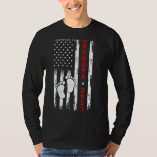 Camiseta Promovido Ao Vovô 2023 Bandeira Dos Eua Novo Avô F