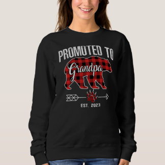 Camiseta Promovido Ao Vovô 2023 Urso Pajama Xadrez Vermelha