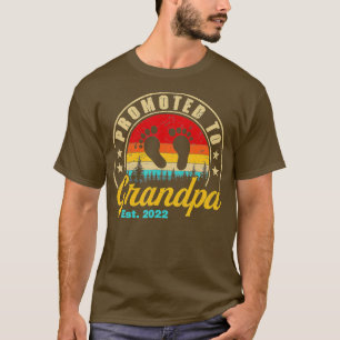Camiseta Promovido ao vovô Est 2022 Men Vintage Primeiro Ti