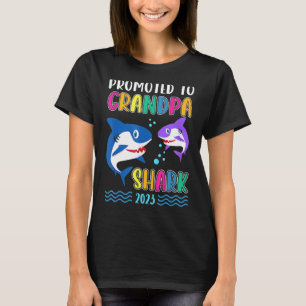 Camiseta Promovido ao vovô Shark 2023 Vovô pela primeira ve