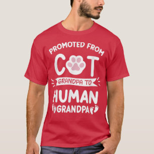 Camiseta Promovido De Avô Gato Para Bebê Vovô Humano E