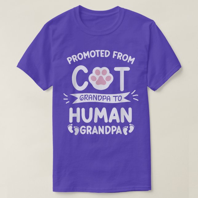 Camiseta Promovido De Avô Gato Para Bebê Vovô Humano E (Frente do Design)