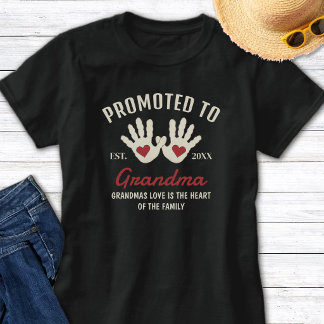 Camiseta Promovido Para Avó Pegadas da Avó Citação