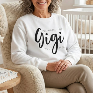 Camiseta Promovido Para Design de Script da Família Gigi Co