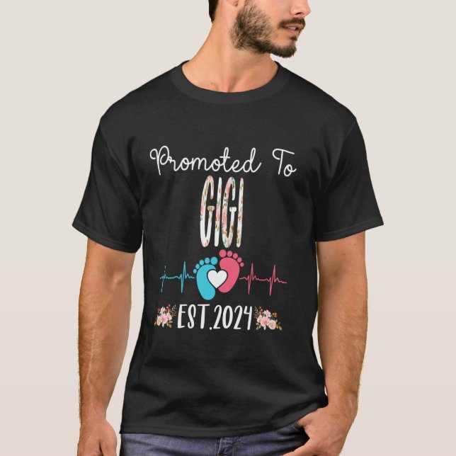 Camiseta Promovido para o GIGI Est 2024 Gravidez em breve (Frente)