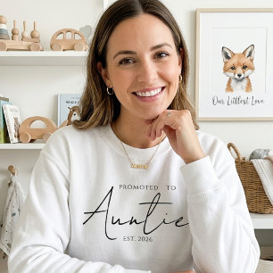 Camiseta Promovido Para Tia Cozy EST Ano Script