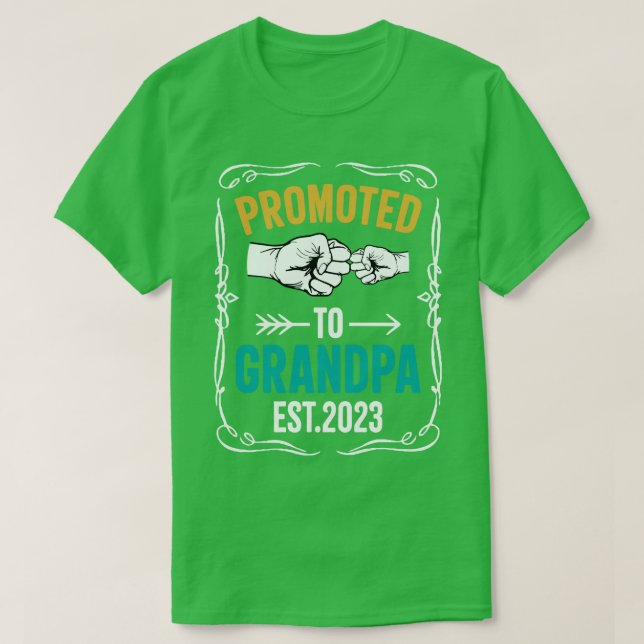 Camiseta Promovidos Ao Avô Est 2023 Novos Avós Pais D (Frente do Design)