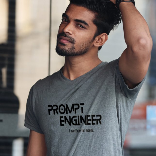 Camiseta Prompt engineer minimalist quote (Criador carregado)