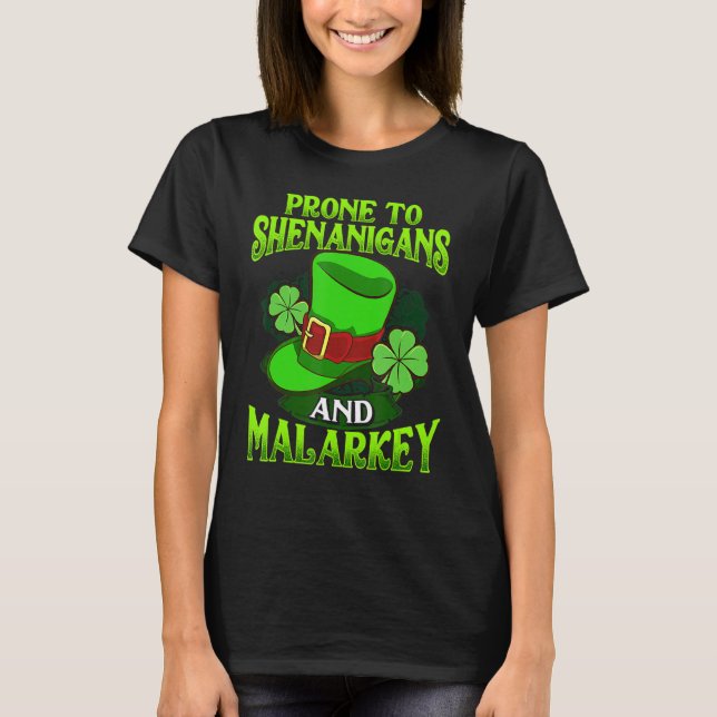 Camiseta Prona Para Shenanigans E Malarkey T St Patricks Da (Frente)
