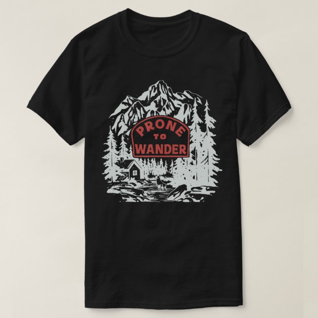 Camiseta Prone to Wander (Frente do Design)