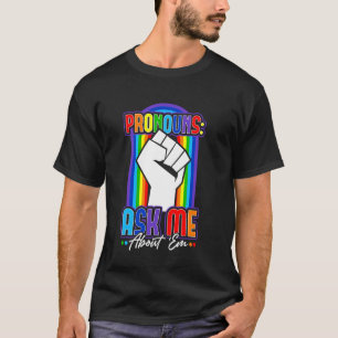 Camiseta Pronomes Me Pergunte Sobre 'Em Inclusividade LGBTQ