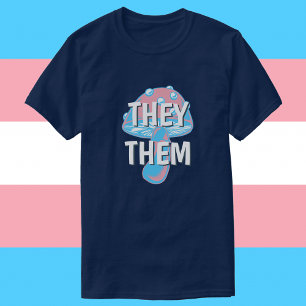 Camiseta Pronounes Personalizáveis do Cogumelo do Sinalizad