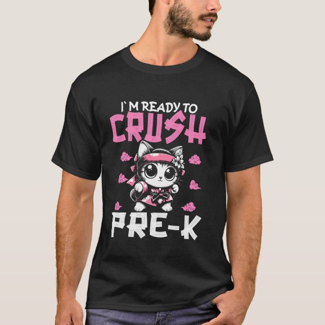 Camiseta Pronta para Esmagar Pré-Escolar de Volta às Aulas  (Frente)