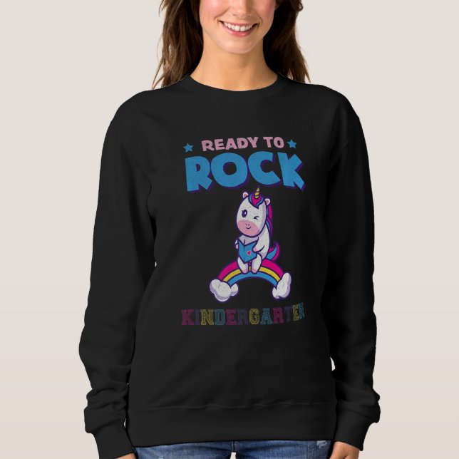 Camiseta Pronta Para Kindergarten Unicórnio Meninas De Volt (Frente)