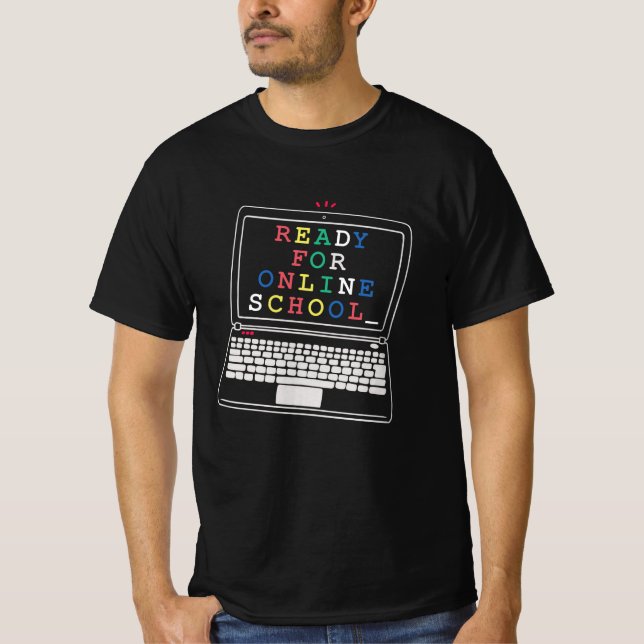 Camiseta Pronto para a escola online (Frente)