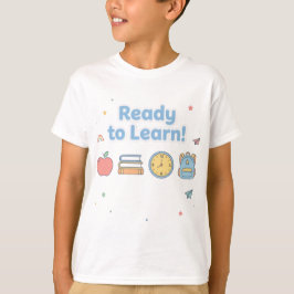 Camiseta Pronto para Aprender – Crianças Fofas e Mínimas de
