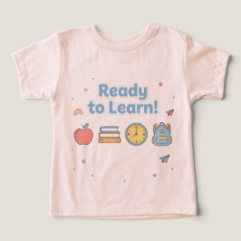 Camiseta Pronto para Aprender  Fofo Volta às Aulas  