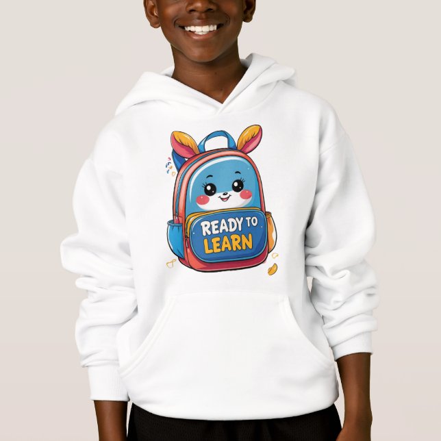 Camiseta Pronto para aprender - T-Shi motivacional de volta (Frente)