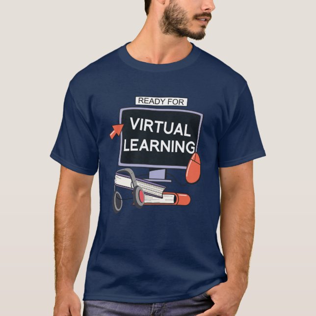 Camiseta Pronto para aprendizagem virtual (Frente)