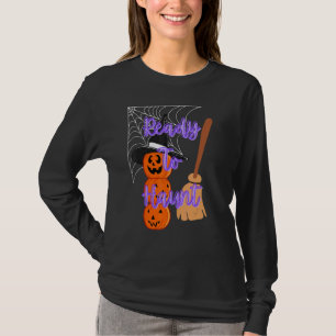 Camiseta Pronto para assombrar Spooky Pumpkin e Witch Roupa