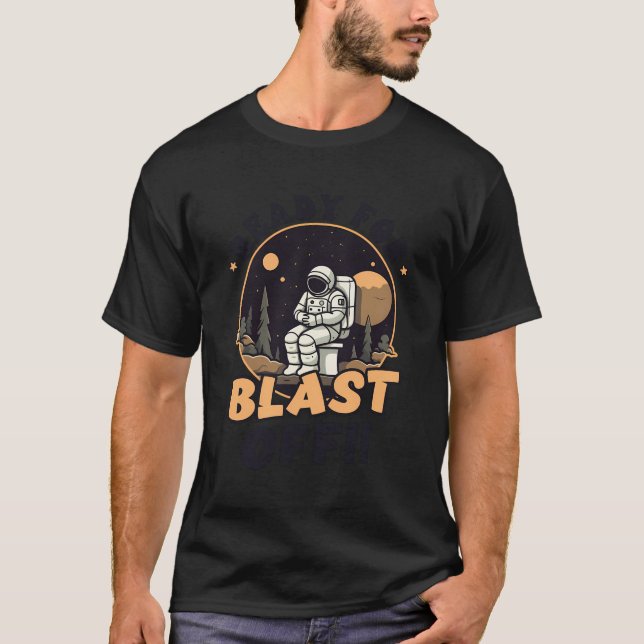 Camiseta Pronto Para Astronauta De Design (Frente)